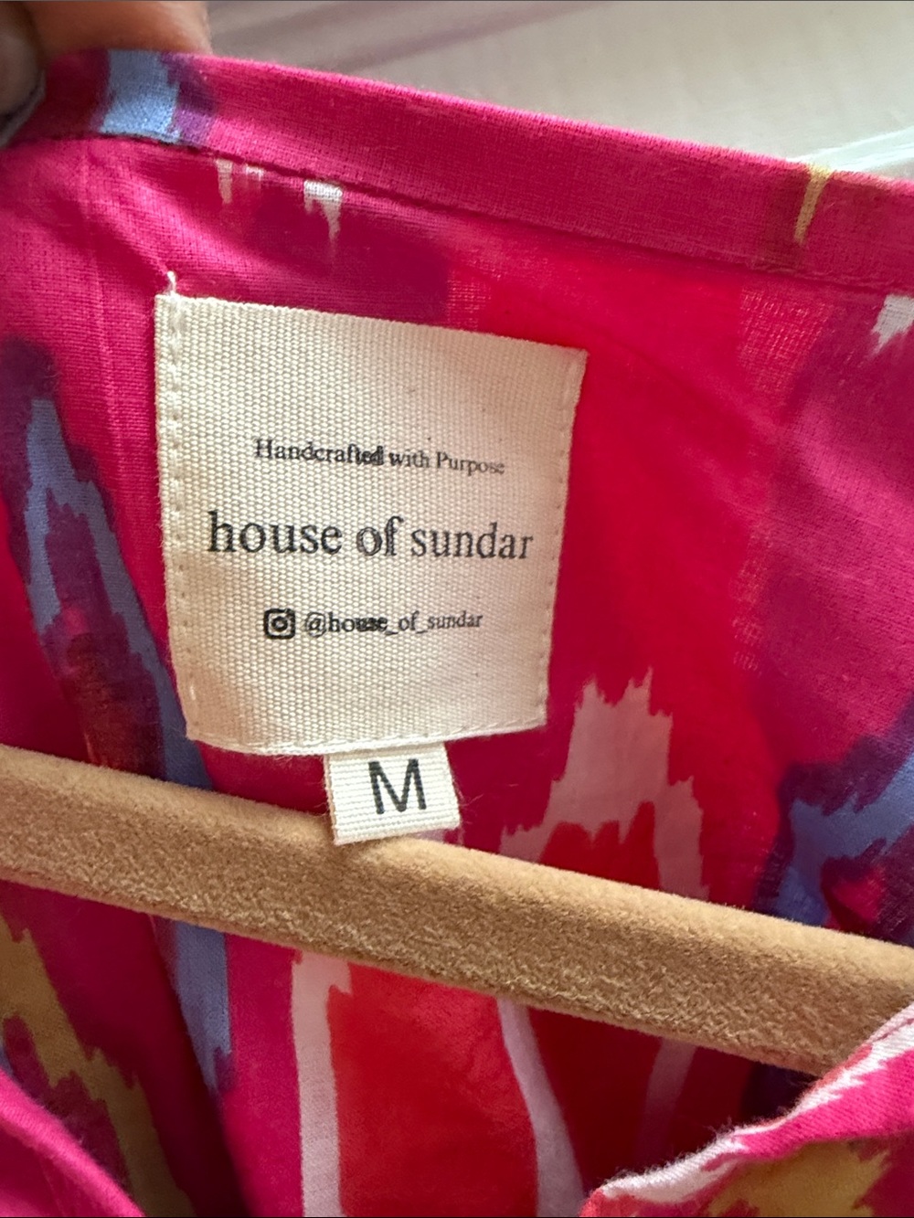 House of Sundar Pink Ikat-Print Dress - Picture 2 of 4